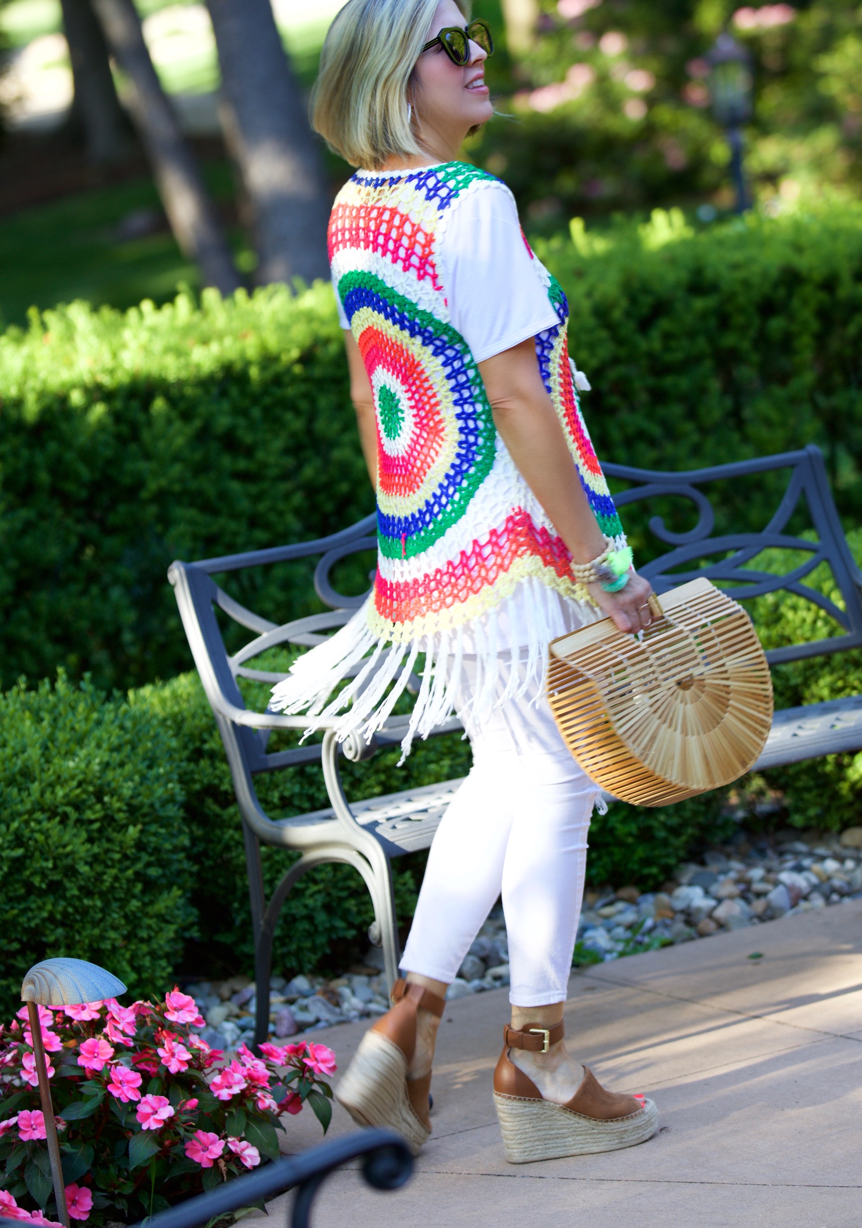 Blinded By Rainbows Crochet Vest