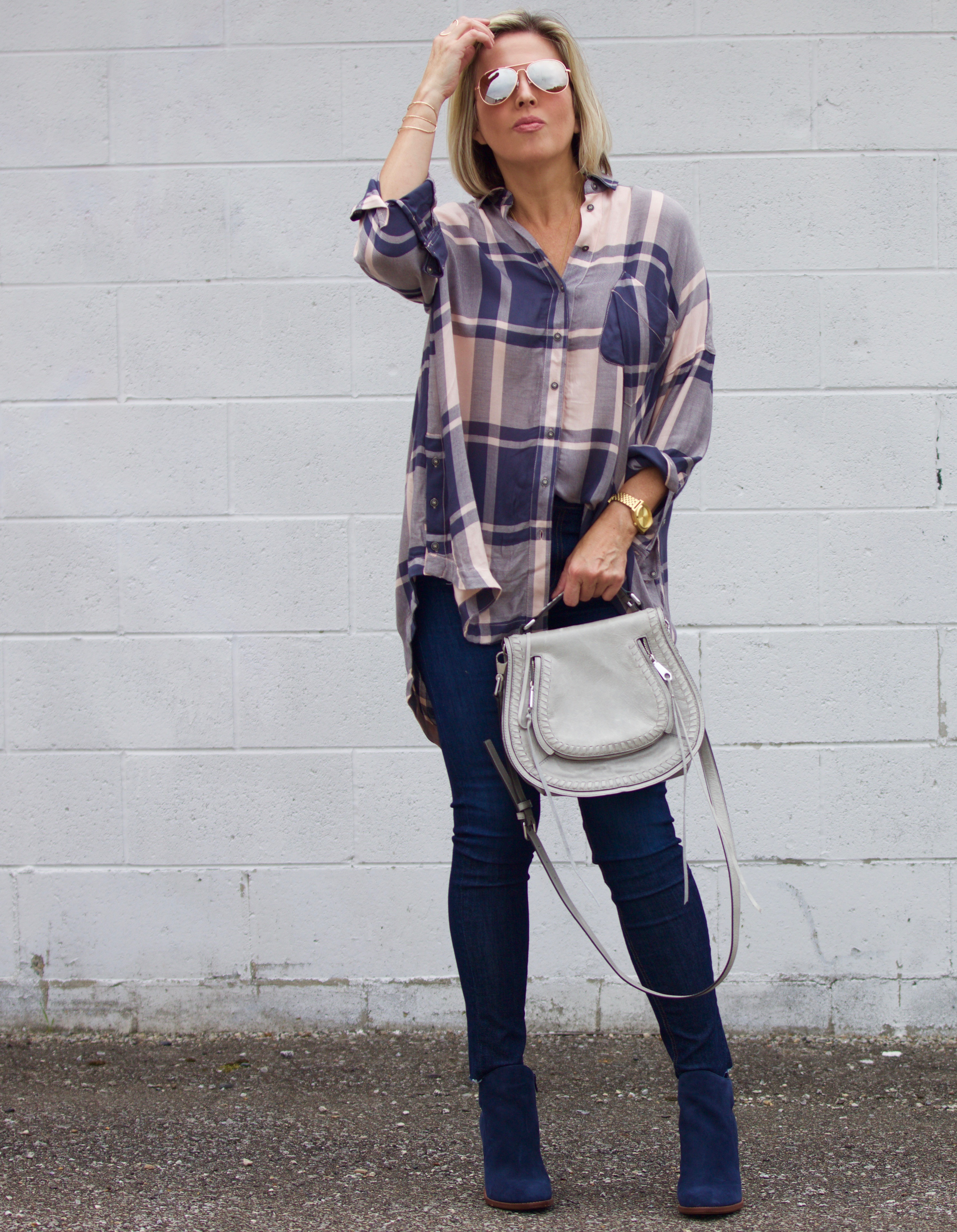 Just Peachy Plaid Tunic