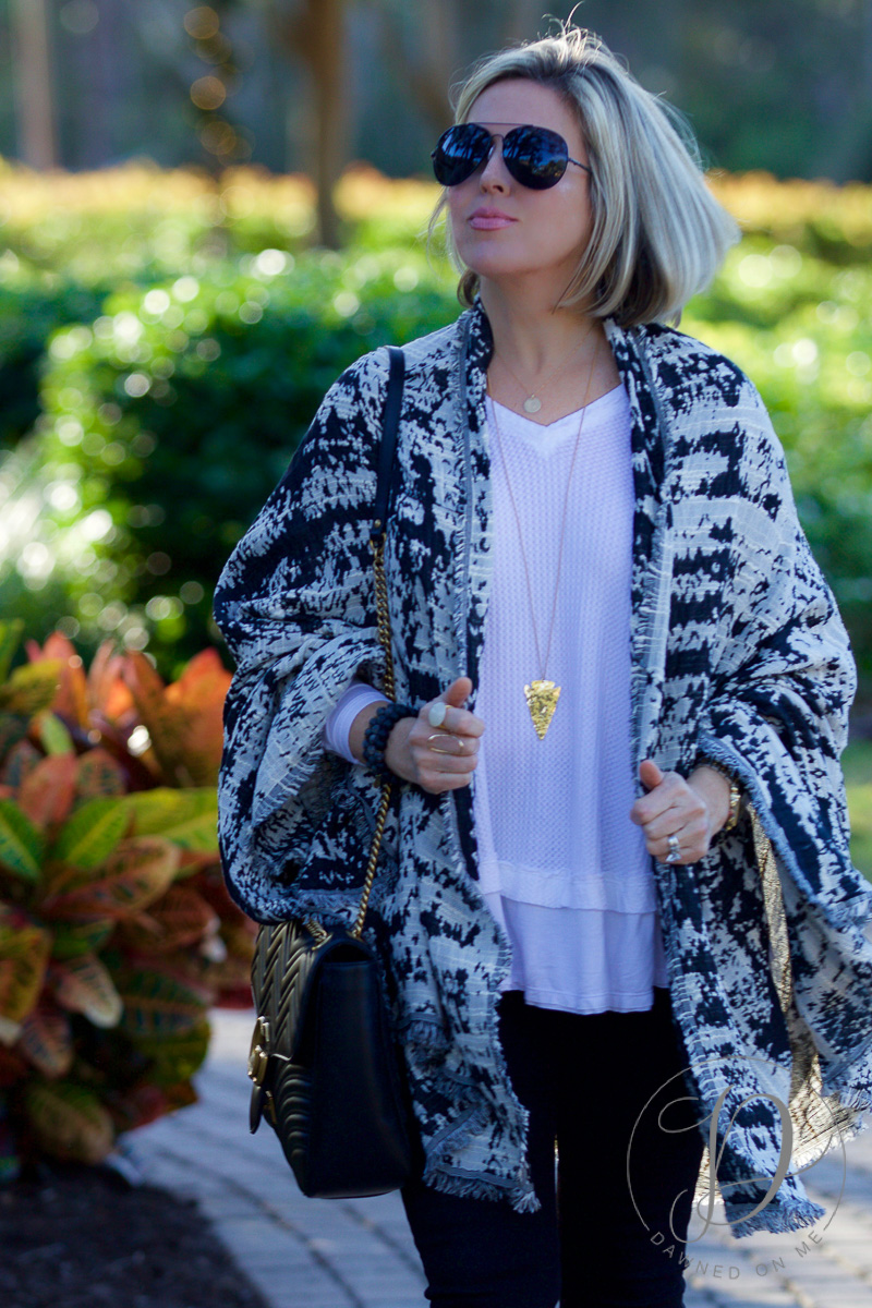 The Ultimate Layering Piece: Black & White Scarf on Sale! | Dawned On Me