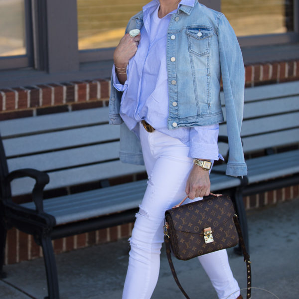 A Crisp Striped Tunic Top + Why You Need A Denim Jacket in Closet