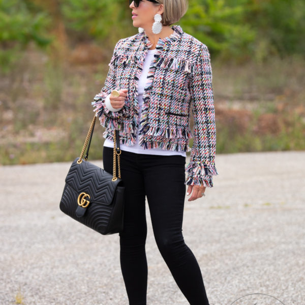 Colorful Tweed Jacket still on sale from the Nordstrom Anniversary sale + my new favorite accessories!